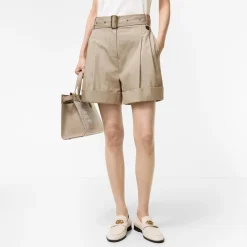 Belted Tropical Gabardine Shorts