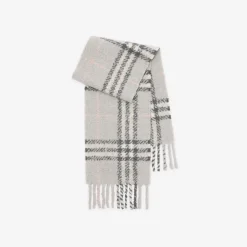Check Alpaca Wool Blend Bouclé Scarf