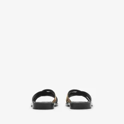 Check and Leather Drift Sandals​
