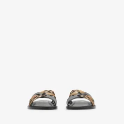 Check and Leather Drift Sandals​