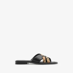 Check and Leather Drift Sandals​