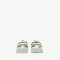 Check and Leather Sneakers
