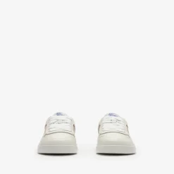 Check and Leather Sneakers