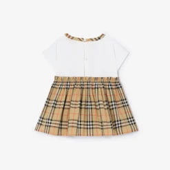 Check Bow Cotton Dress with Bloomers