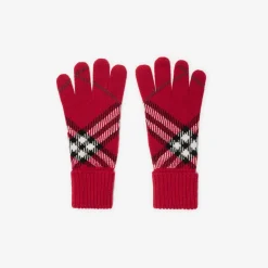 Check Cashmere Blend Gloves