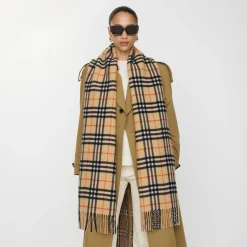 Check Cashmere Scarf