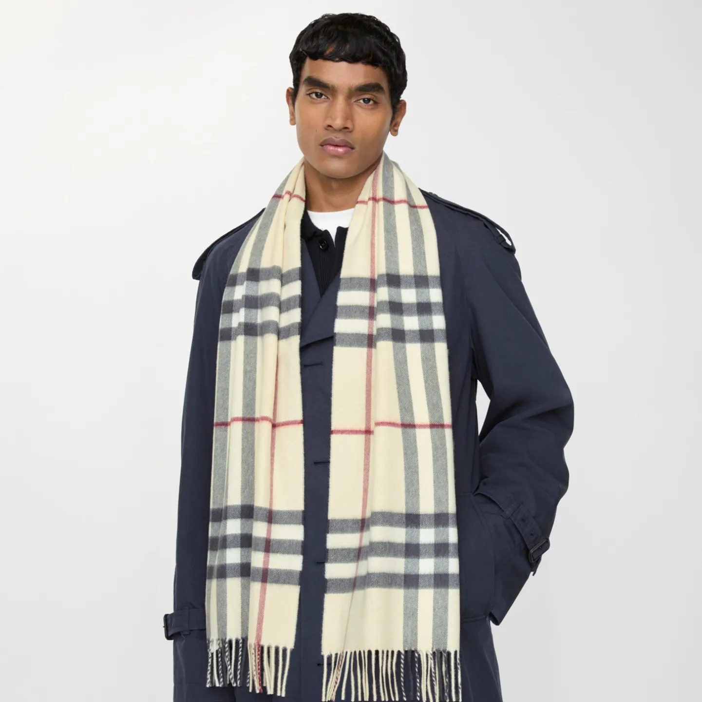 Check Cashmere Scarf