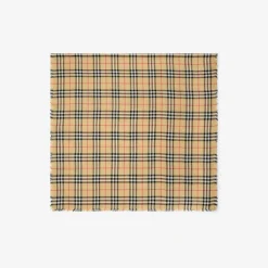 Check Cashmere Silk Scarf
