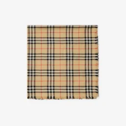 Check Cashmere Silk Scarf