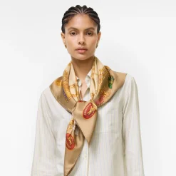 Check Charm Silk Scarf