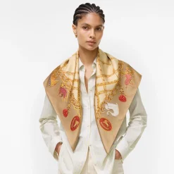 Check Charm Silk Scarf