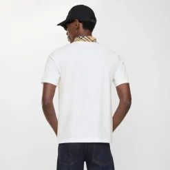 Check Collar Cotton Polo Shirt