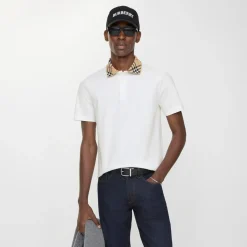 Check Collar Cotton Polo Shirt
