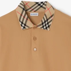 Check Collar Cotton Polo Shirt