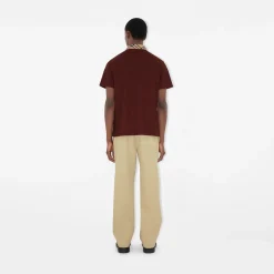 Check Collar Cotton Polo Shirt