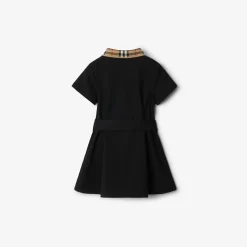 Check Collar Cotton Polo Shirt Dress
