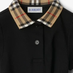 Check Collar Cotton Polo Shirt Dress