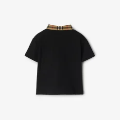 Check Collar Cotton Polo Shirt