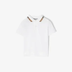 Check Collar Cotton Polo Shirt