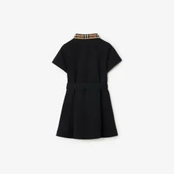 Check Collar Cotton Polo Shirt Dress