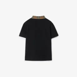 Check Collar Cotton Polo Shirt