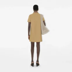Check Collar Cotton Polo Shirt Dress