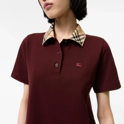 Check Collar Cotton Polo Shirt Dress