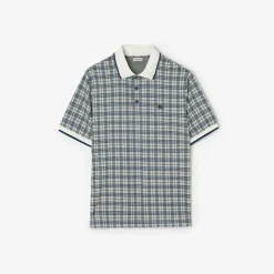 Check Cotton Blend Polo Shirt
