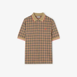 Check Cotton Blend Polo Shirt