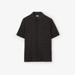 Check Cotton Blend Polo Shirt