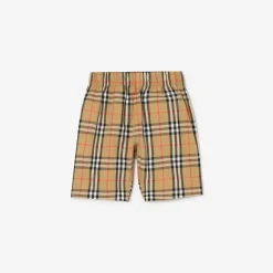 Check Cotton Cargo Shorts