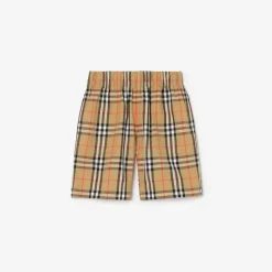 Check Cotton Cargo Shorts