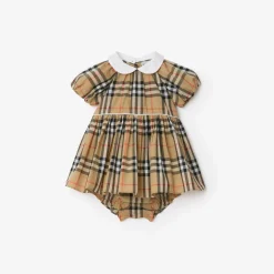 Check Cotton Dress with Bloomers