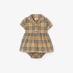 Check Cotton Dress with Bloomers