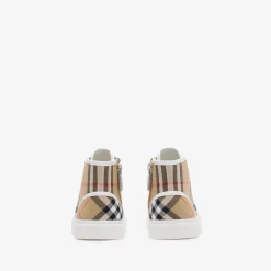 Check Cotton High-top Sneakers
