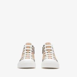 Check Cotton High-top Sneakers