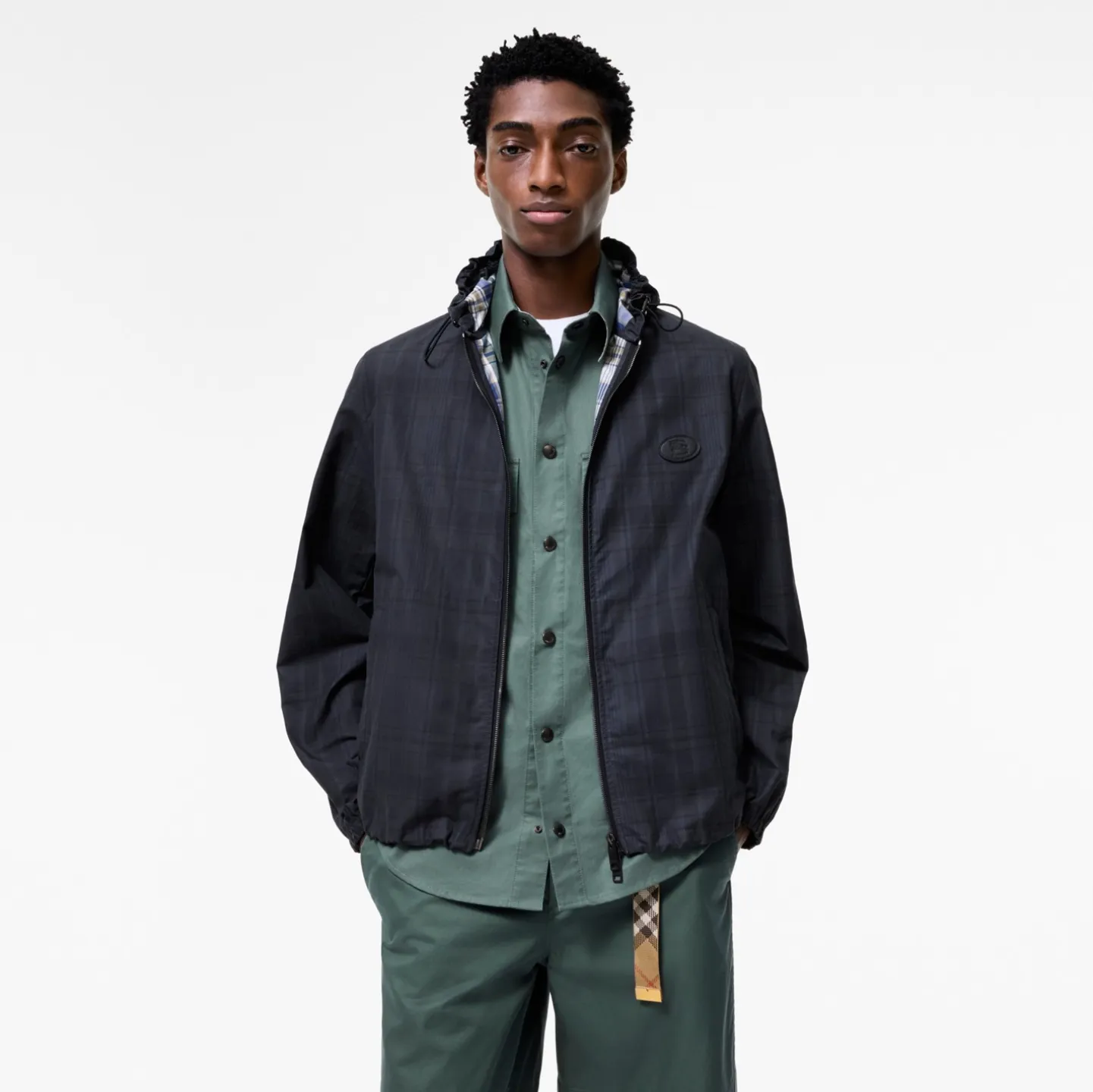 Check Cotton Newport Hooded Jacket