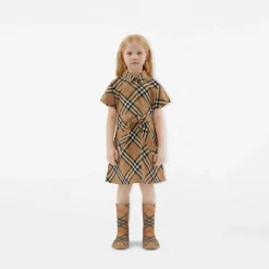 Check Cotton Shirt Dress