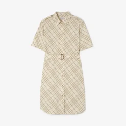 Check Cotton Shirt Dress