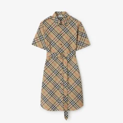 Check Cotton Shirt Dress