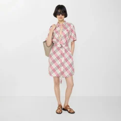 Check Cotton Shirt Dress