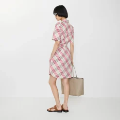 Check Cotton Shirt Dress