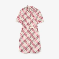 Check Cotton Shirt Dress