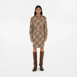 Check Cotton Shirt Dress
