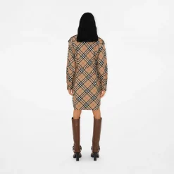 Check Cotton Shirt Dress