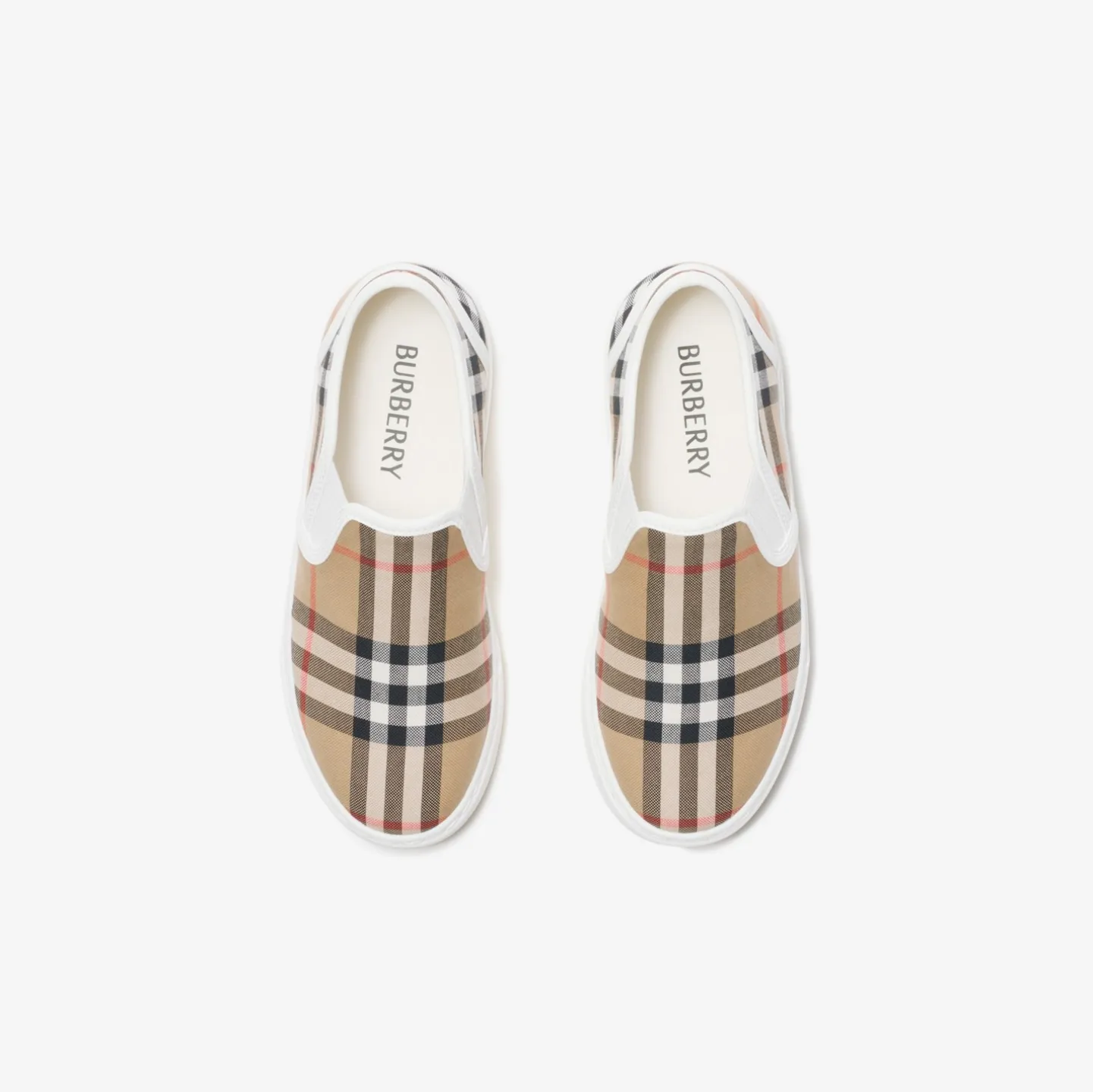 Check Cotton Slip-on Sneakers