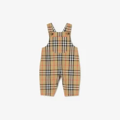 Check Cotton Three-piece Baby Gift Set