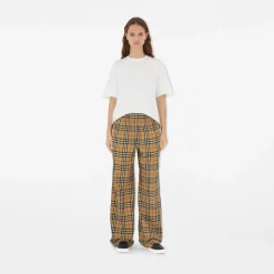 Check Cotton Trousers