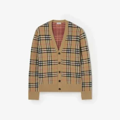 Check Cotton Wool Cardigan