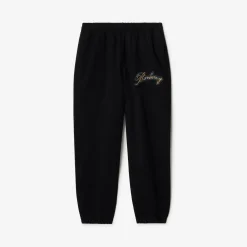 Check Cursive Logo Cotton Jogging Pants